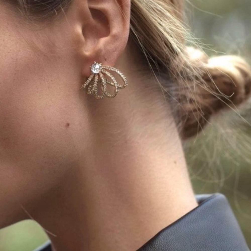 ALEXIS BITTAR Gold Crystal Lace Orbiting Thorny
Sculpted Essential Post Earrings - Picture 14 of 16